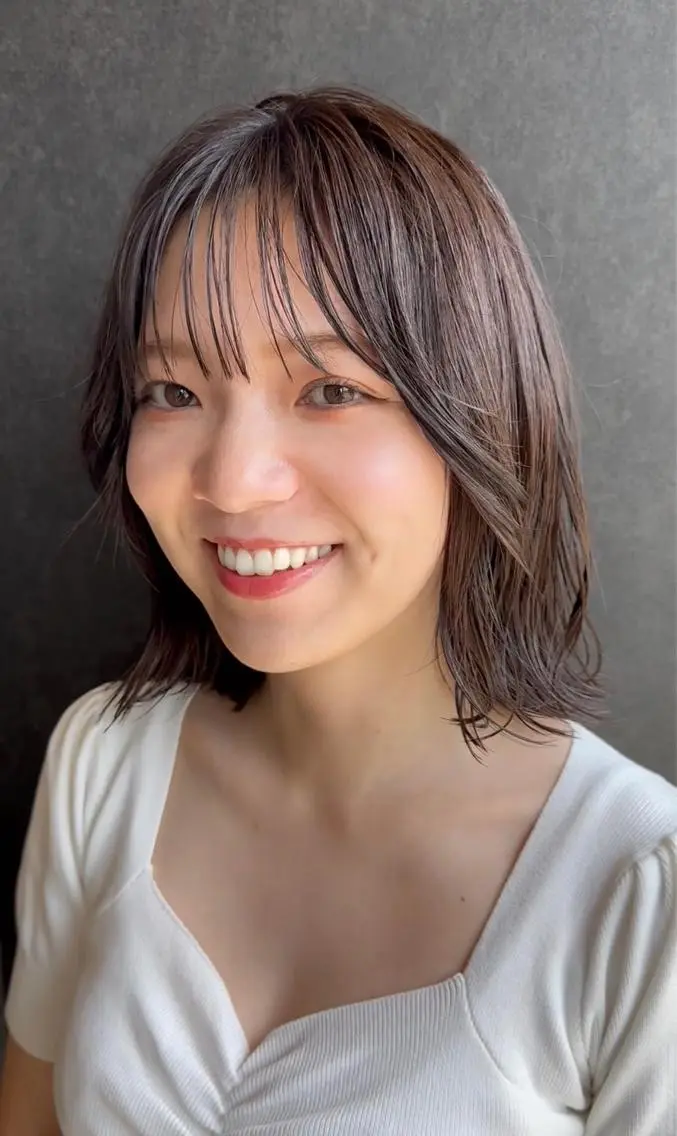 ミディアム カット トリートメント 菊池 幹のヘアスタイル