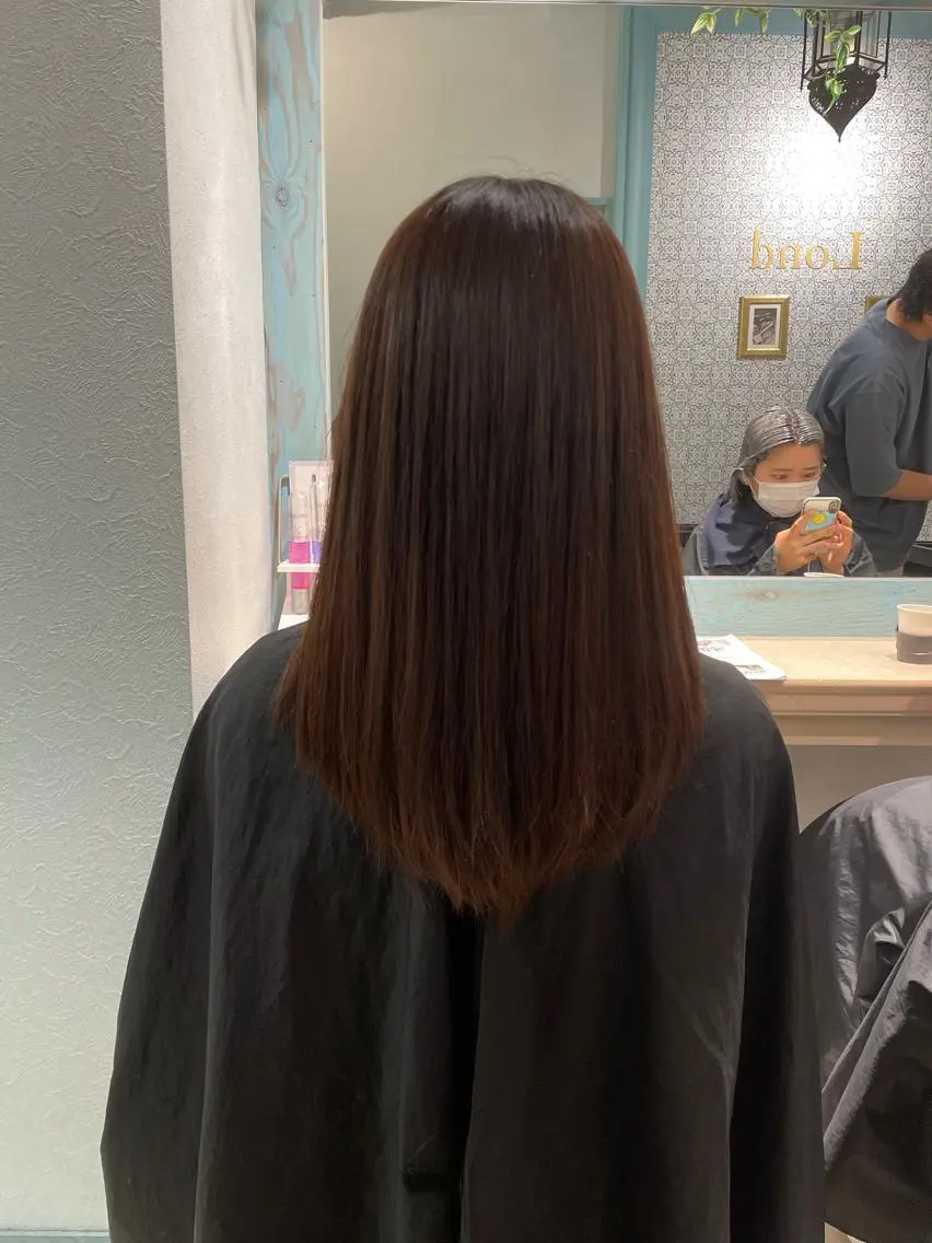 ミディアム カラー パーマ 栗原 瑠世のヘアスタイル