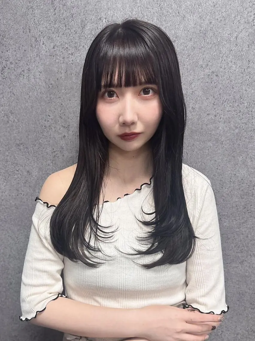 ロング ボブ 顔周りカット 髪質改善 韓国風ヘア レイヤーカット &.TIGRE KUMAMOTOのヘアスタイル