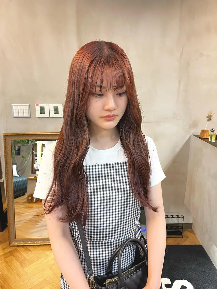 ロング カラー ヘアアレンジ ブリーチ ダブルカラー ブリーチなしカラー カット ヘアカラー トリートメント ena/ブリーチなし 透明感・レイヤー🎀のヘアスタイル