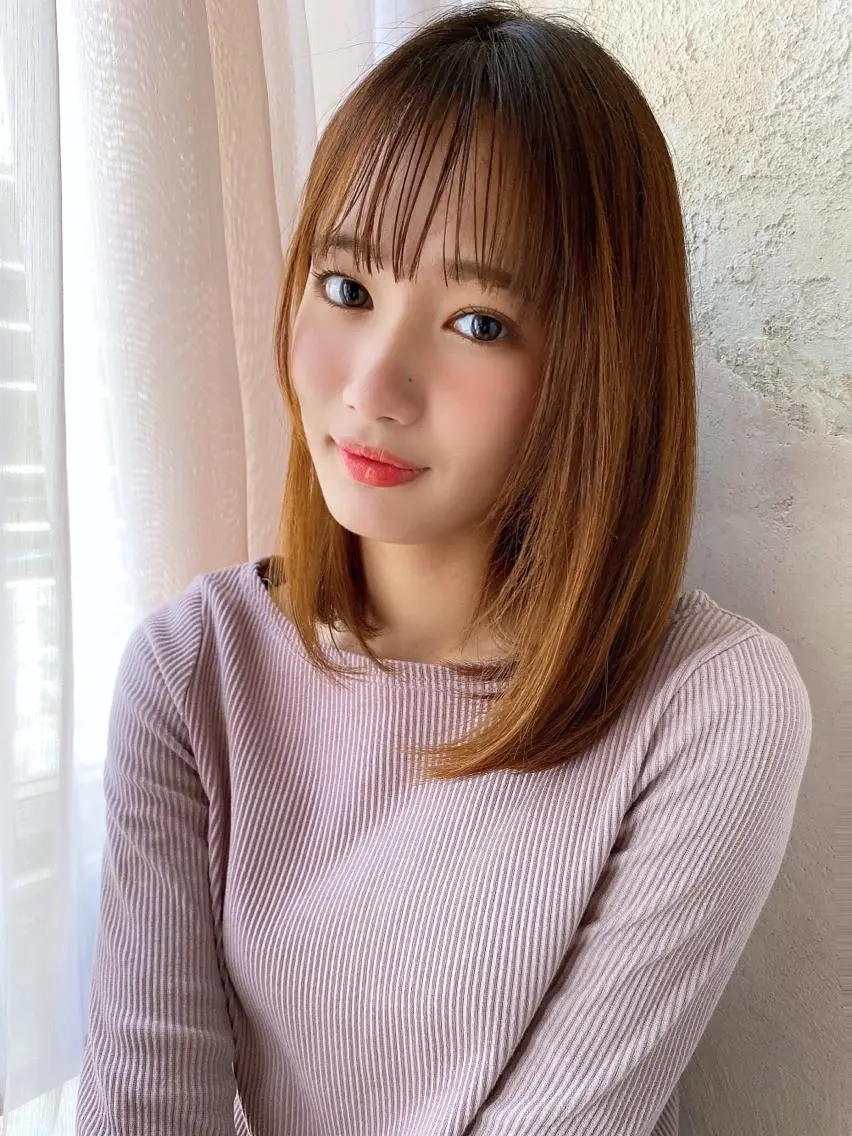 ミディアム カラー ボブ カット ヘアカラー トリートメント ツヤ髪になりたい方へ 🩷柴田知亜希のヘアスタイル