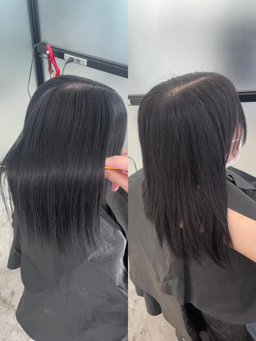 セミロング カラー ヘアカラー 縮毛矯正 トリートメント 髪質改善ヘアエステ Soruhaのヘアスタイル
