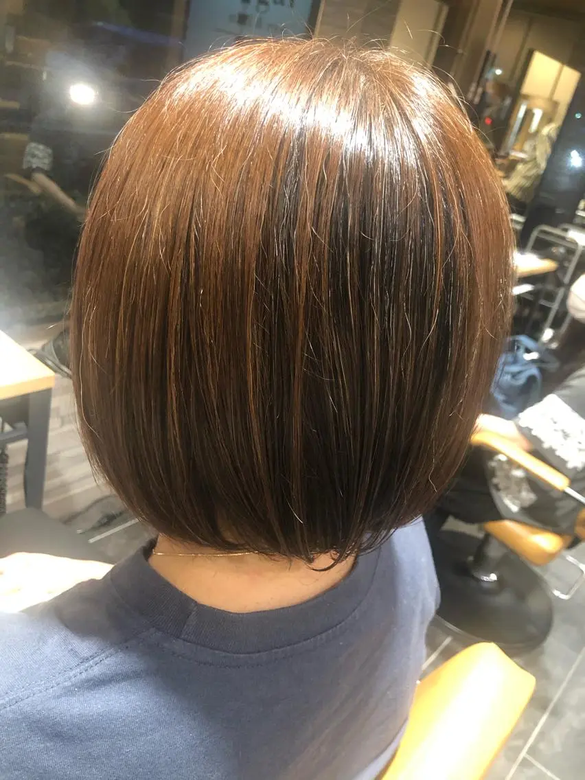 ミディアム カラー ボブ 縮毛矯正/美髪 金沢/tatsukiのヘアスタイル