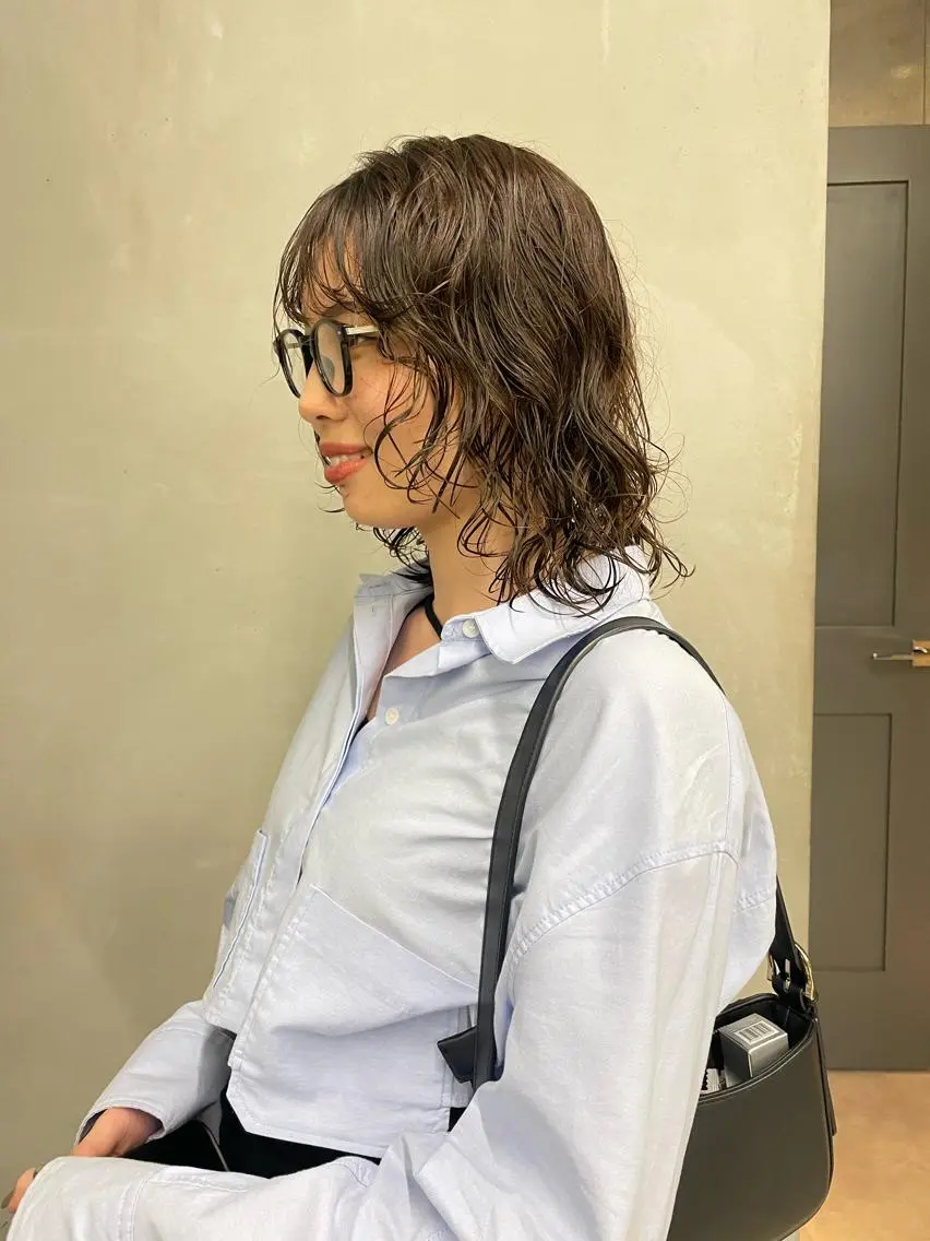 ショート パーマ カット パーマ トリートメント 佐伯 和佳のヘアスタイル