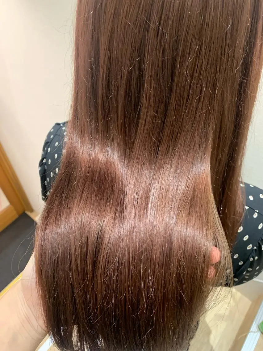 ロング カラー ブラウンカラー ピンクカラー ピンクブラウン カット ヘアカラー トリートメント hubhair レイヤー/透明感のヘアスタイル