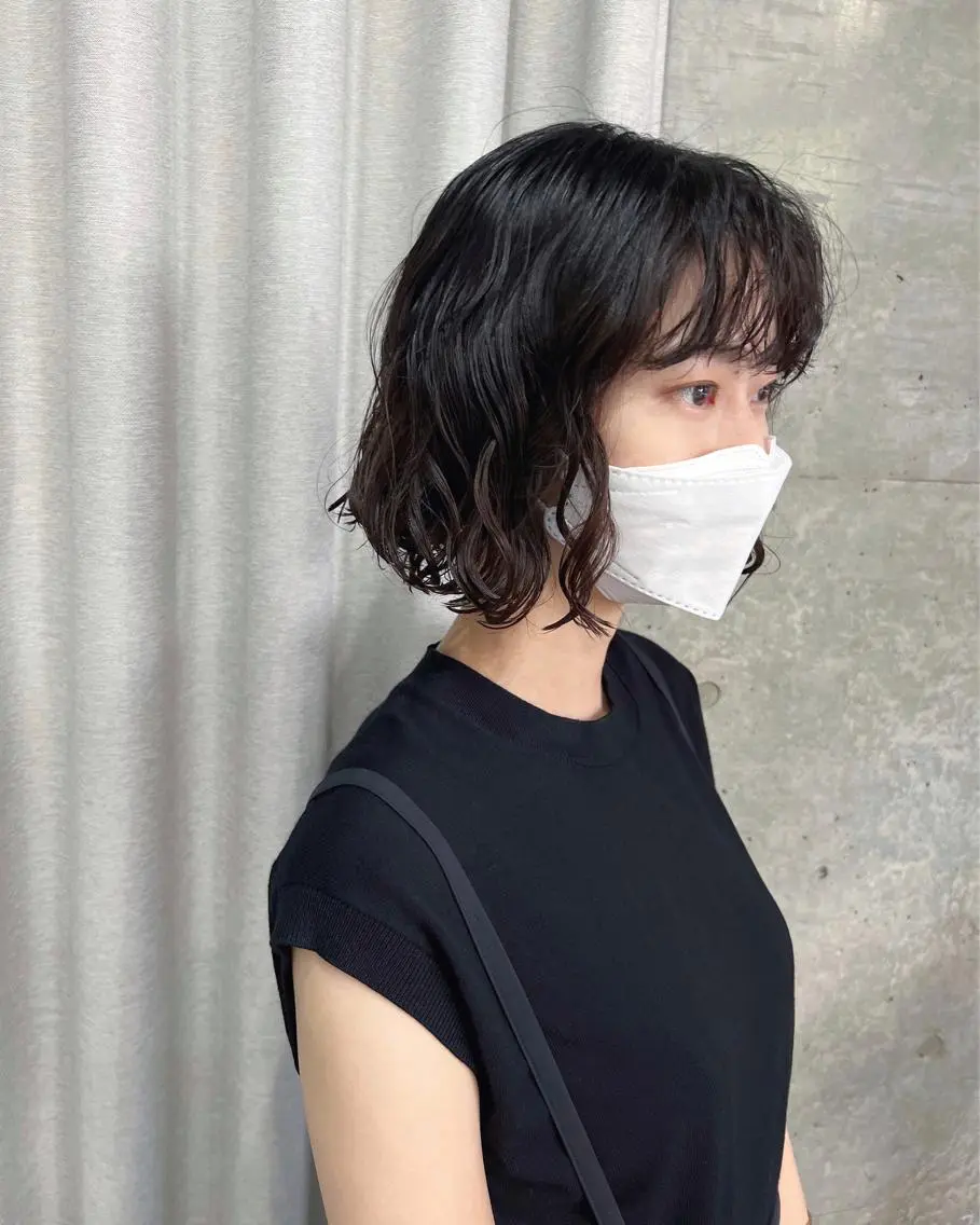 ショート パーマ カット パーマ トリートメント ボブパーマコテ巻き風 パーマNo1深江秀平のヘアスタイル