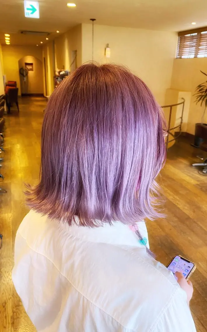 カラー ベージュカラー ブリーチ 透明感カラー ピンクカラー バイオレットカラー 太田 康治のヘアスタイル