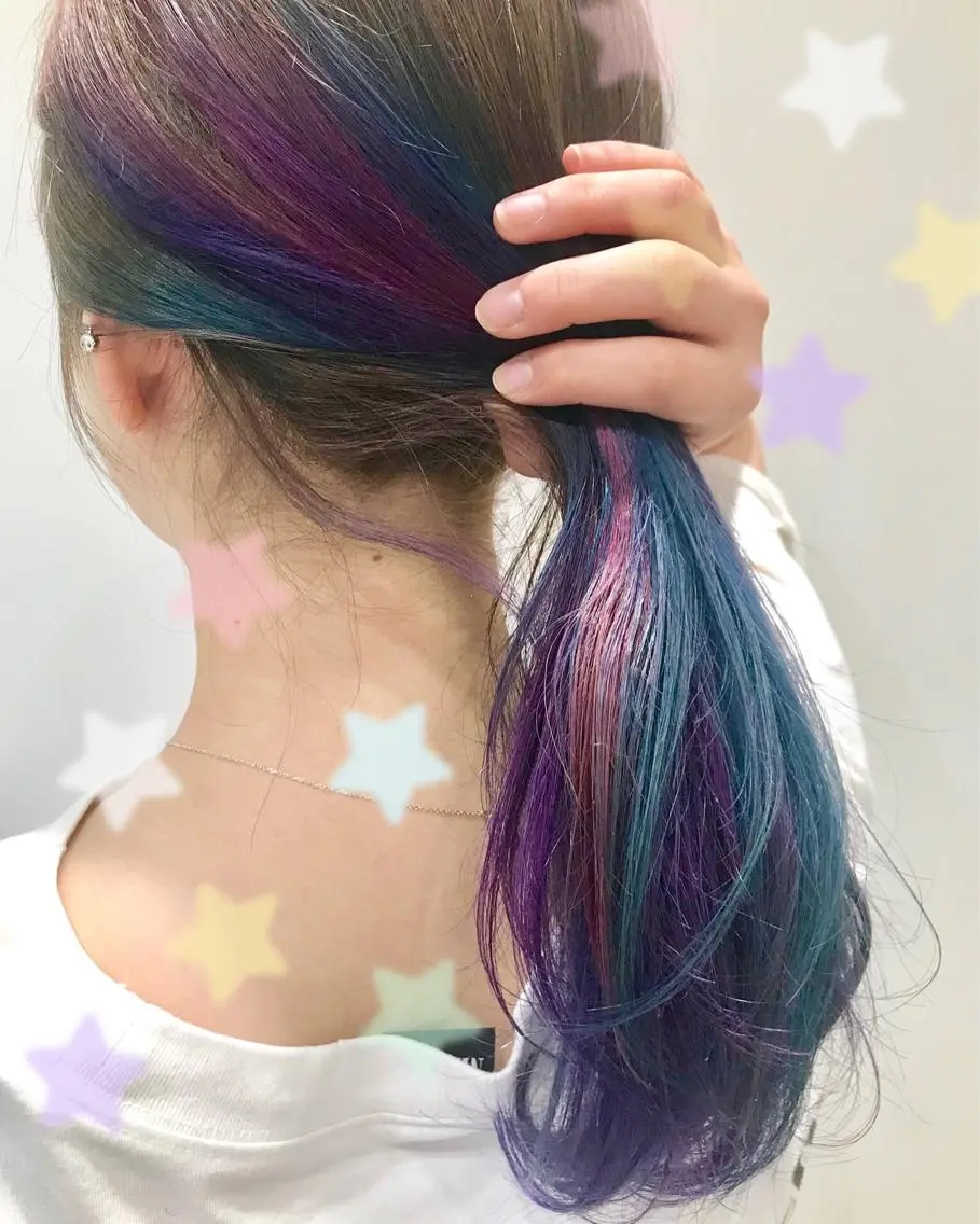 カラー ユニコーンカラー バイオレットカラー 新宿駅近♡個室 ♡関口三都季🌜のヘアスタイル