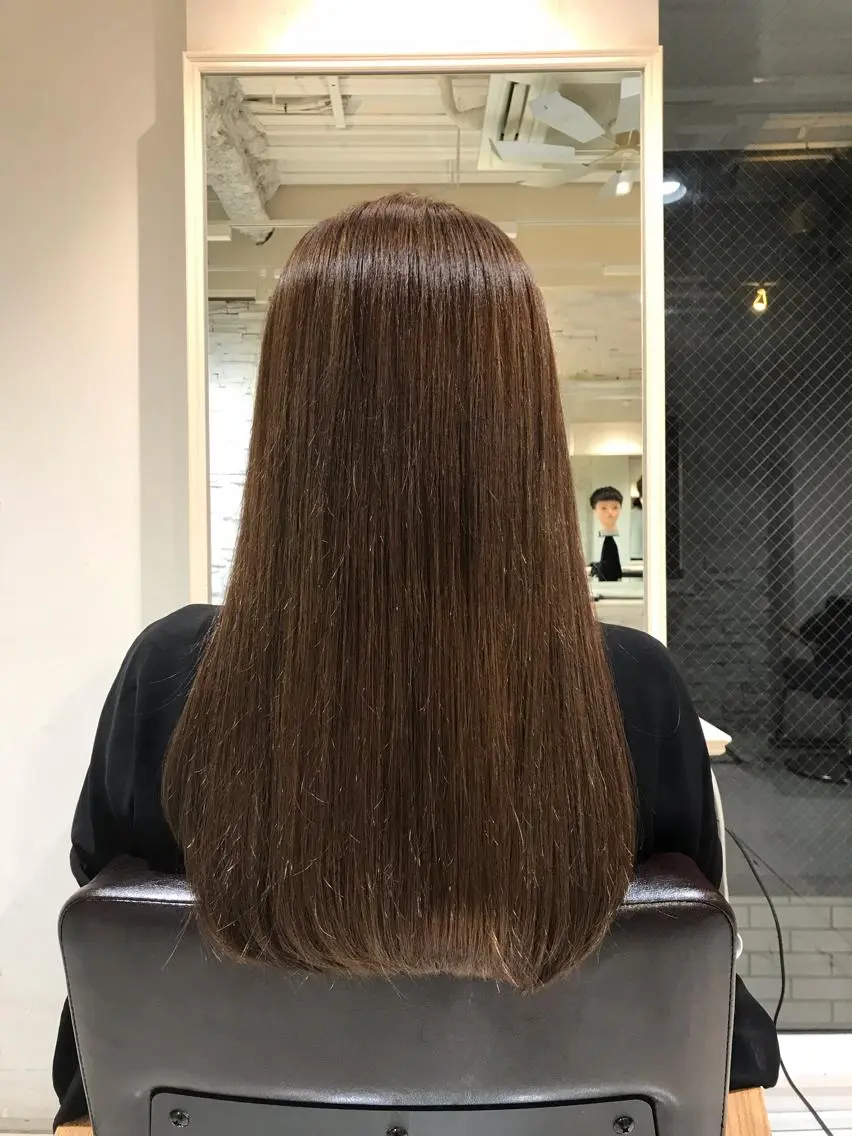 ロング カット 縮毛矯正 トリートメント 山本美月🌈艶カラー 🌈暖色カラー🌈のヘアスタイル