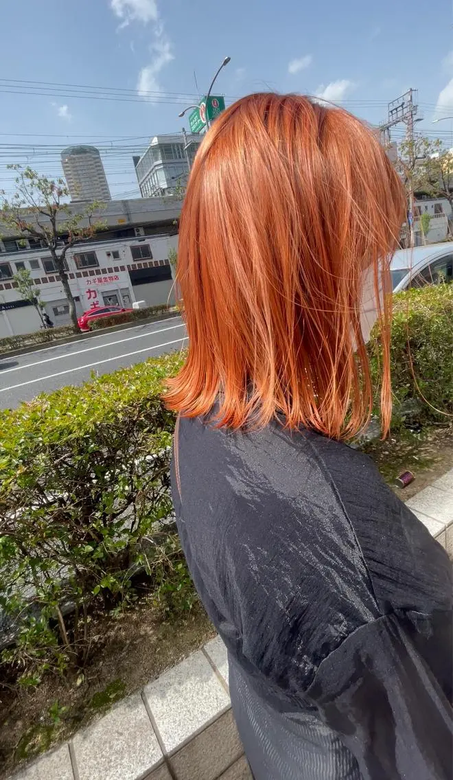 ミディアム 髪質改善 赤み消しカラー山本のヘアスタイル