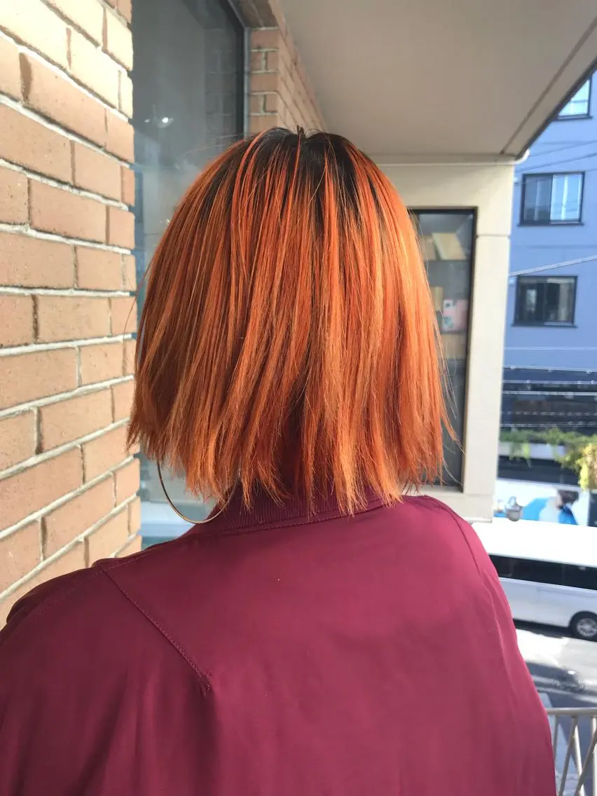 ショート カラー パーマ ヘアアレンジ メンズ キッズ ネイル マツエク・マツパ オレンジ カラーマツエク オレンジ サロンドミルク 原宿のヘアスタイル