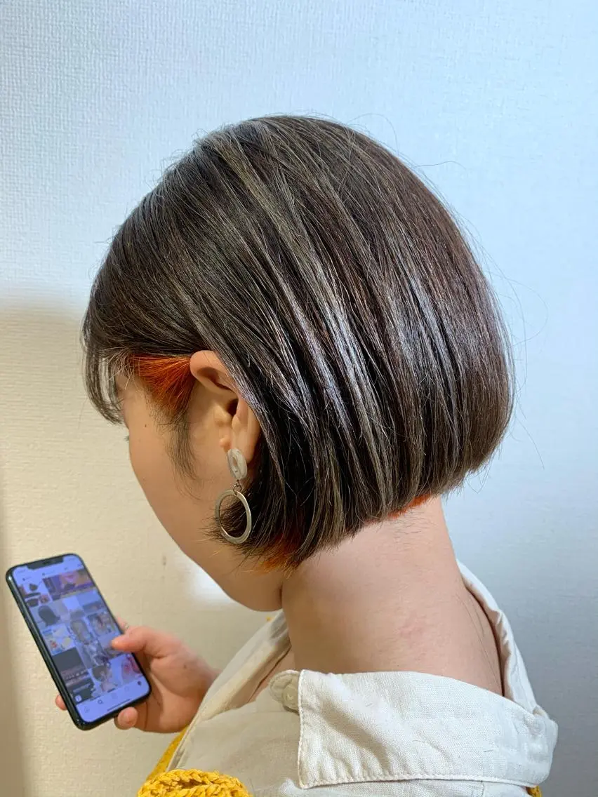 ショート ハイライト 小杉輝/ショート /艶カラー✨のヘアスタイル