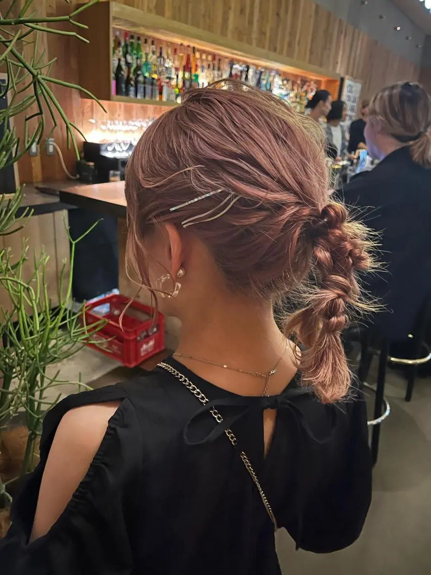 ミディアム ヘアセット hazuki🐈⬛ 透明感カラーのヘアスタイル
