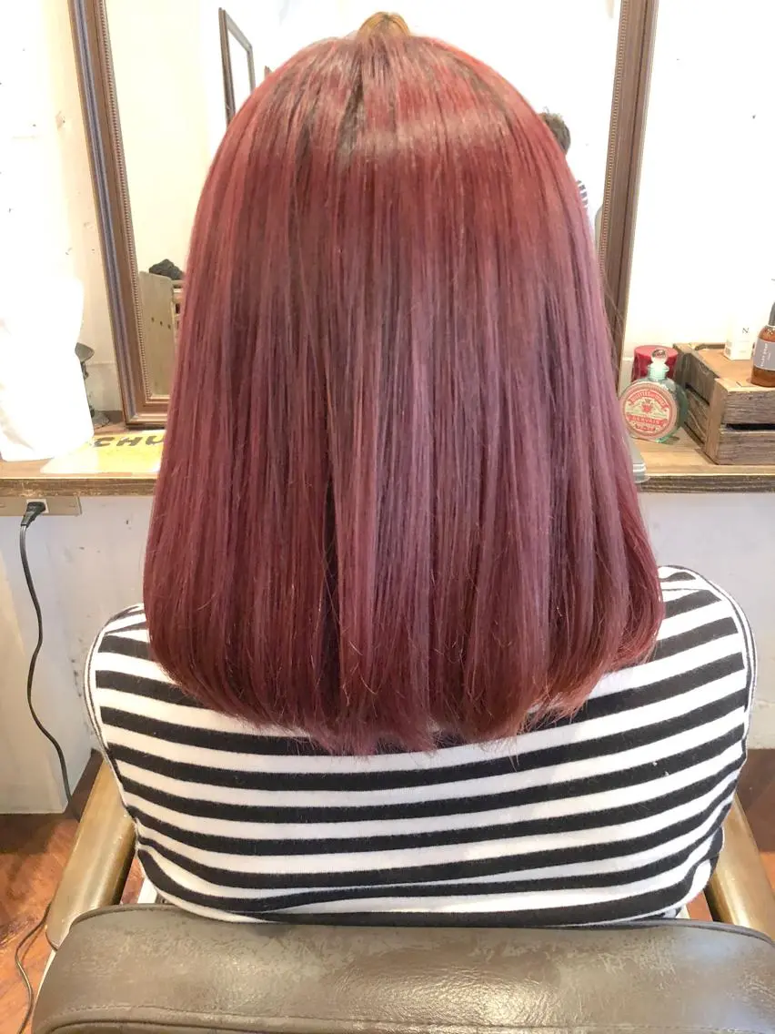 ミディアム カラー ピンクカラー ヘアカラー いしだ みさきのヘアスタイル