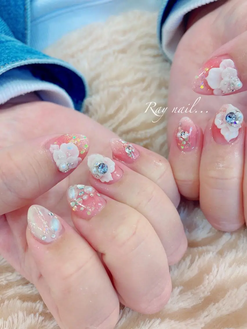 ネイル アートネイル ブライダルネイル nailsalon ∞ ﾐｶﾅﾙ ∞のネイルデザイン
