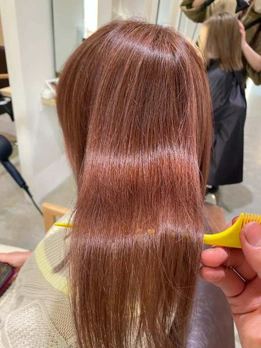 セミロング 髪質改善 トリートメント 酸性ストレート/ブリ ーチなしWカラー河本のヘアスタイル
