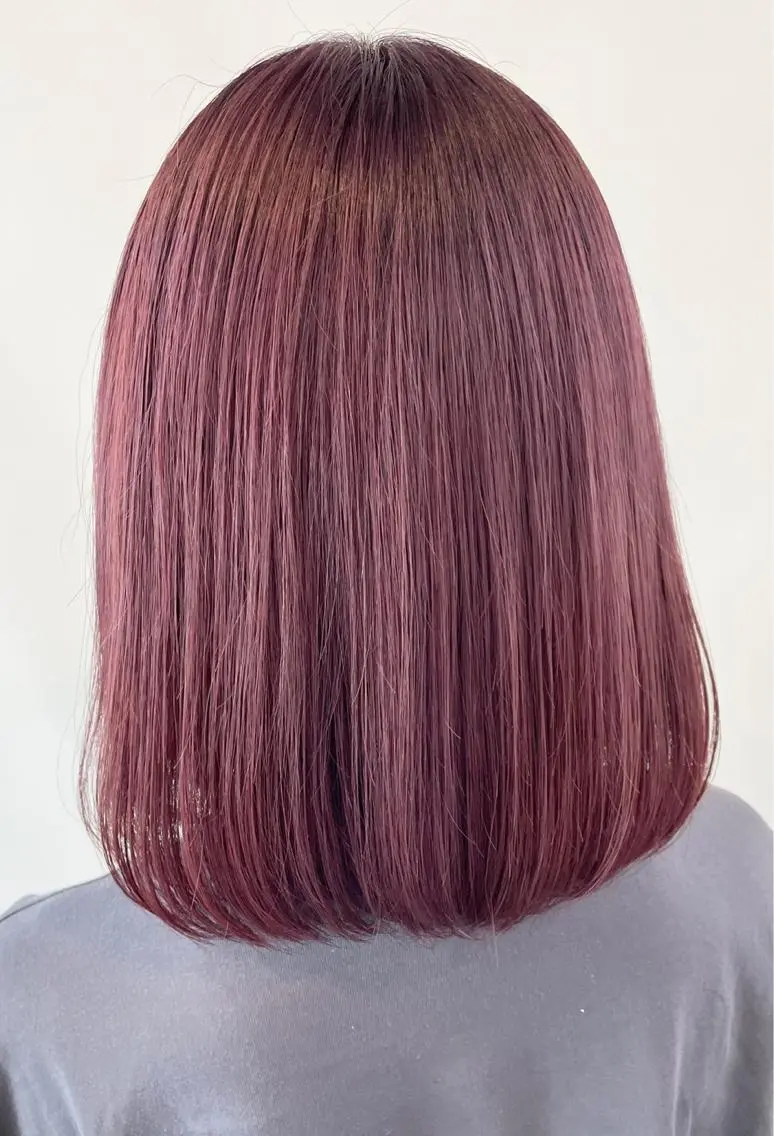 ミディアム カラー ブリーチ ピンクカラー FLAGS YAMATOのヘアスタイル