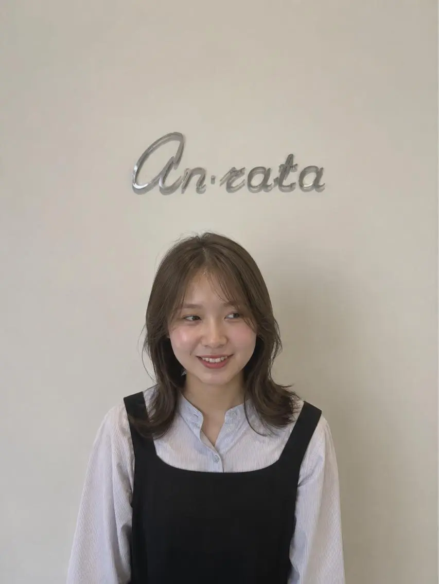 ミディアム カット ヘアカラー トリートメント an・rata/ プチプラ/和歌山市駅のヘアスタイル