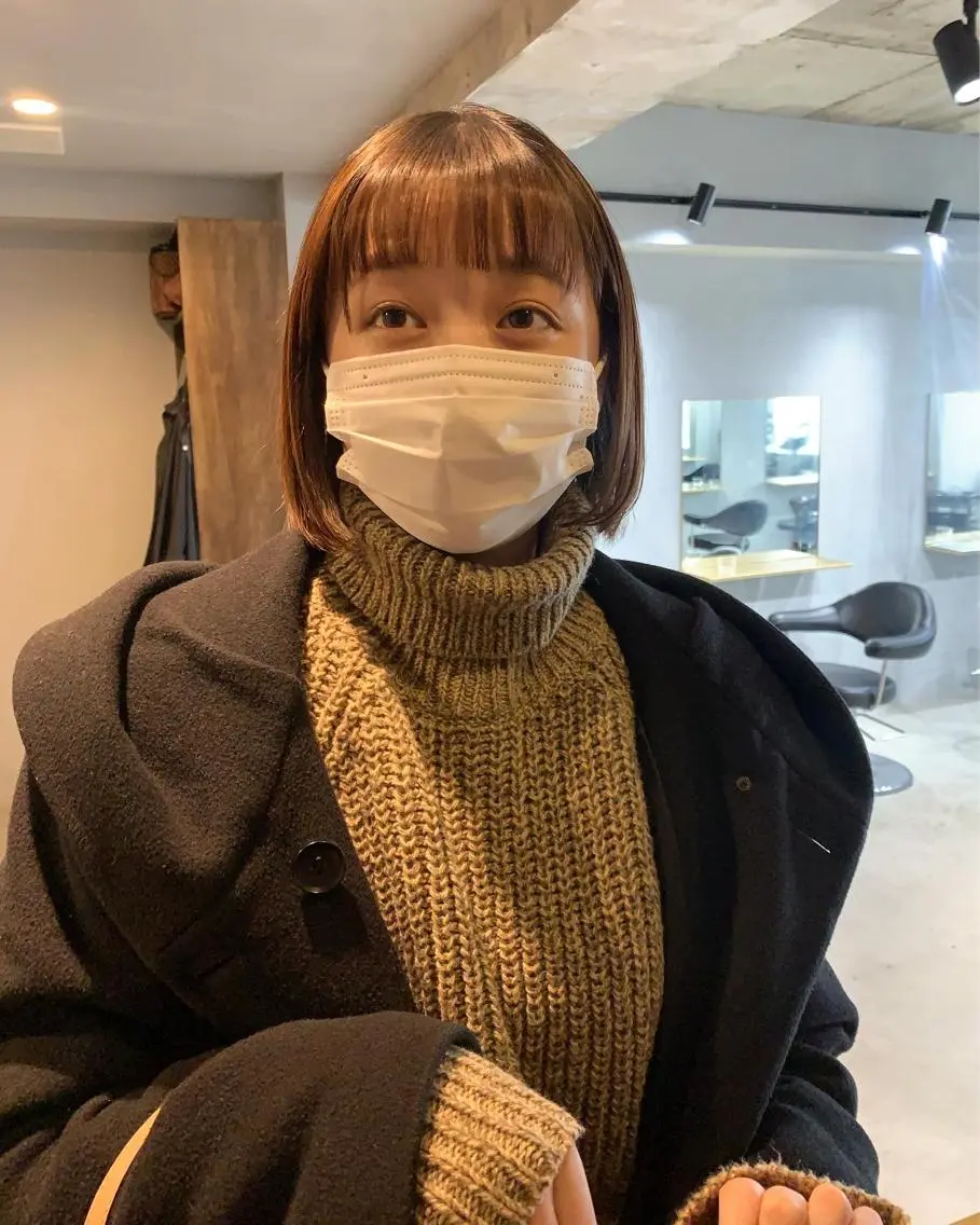 カラー ボブパーマコテ巻き風 パーマNo1深江秀平のヘアスタイル