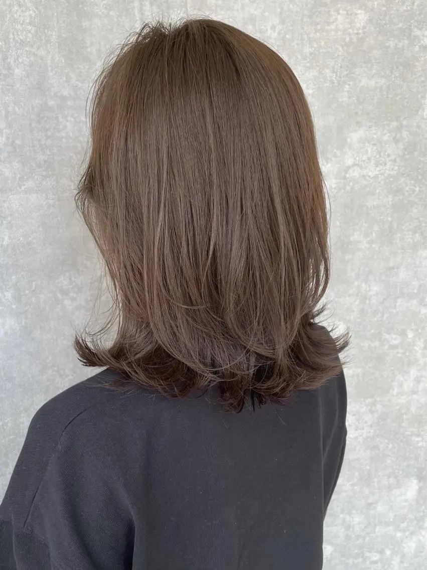 ミディアム カラー 【完全個室】髪質改善 暖色カラー/山崎唯奈のヘアスタイル