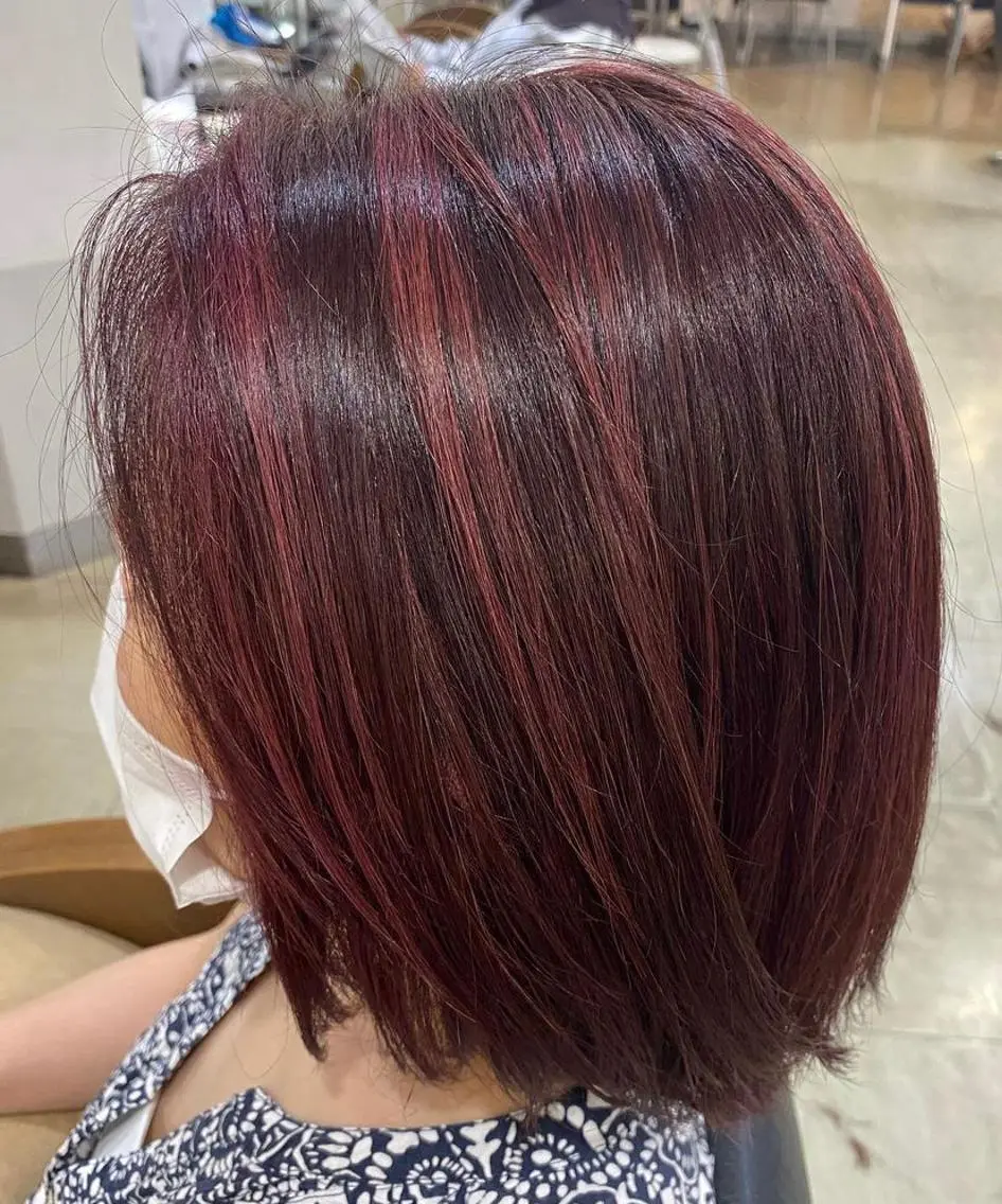 ショート カラー ヘアアレンジ ハイライトカラー ピンクカラー ハイライト 烏山 達也のヘアスタイル