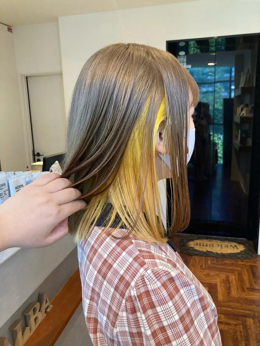 ミディアム カラー ベージュカラー イエローカラー ヘアカラー トリートメント カットが上手い 💇‍♂🌸サク🌸のヘアスタイル