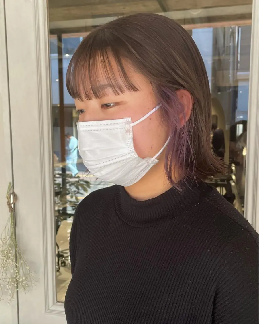 ミディアム カラー ラベンダーカラー yajima Moemiのヘアスタイル