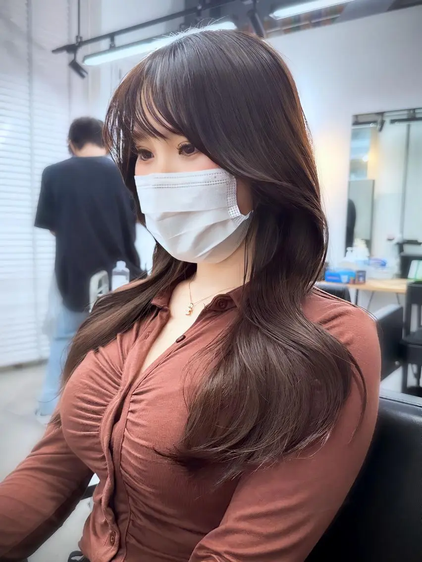 ロング くびれヘア 韓国風ヘア くびれレイヤー レイヤーカット カット ヘアカラー トリートメント 朝3秒で前髪が決まる ✂️ヒロのヘアスタイル