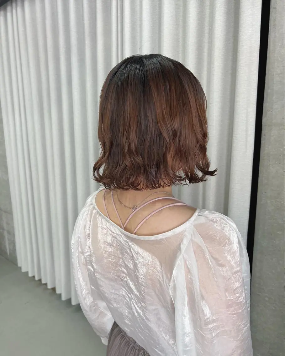 パーマ カット パーマ トリートメント ボブパーマコテ巻き風 パーマNo1深江秀平のヘアスタイル