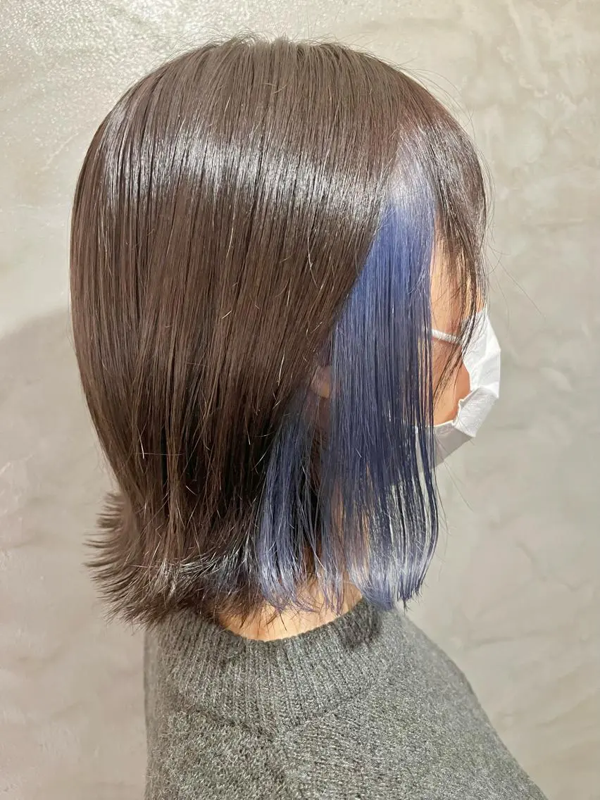 ミディアム カラー ブルーカラー ヘアカラー 透明感カラー/ ブリーチ無し/RYOのヘアスタイル