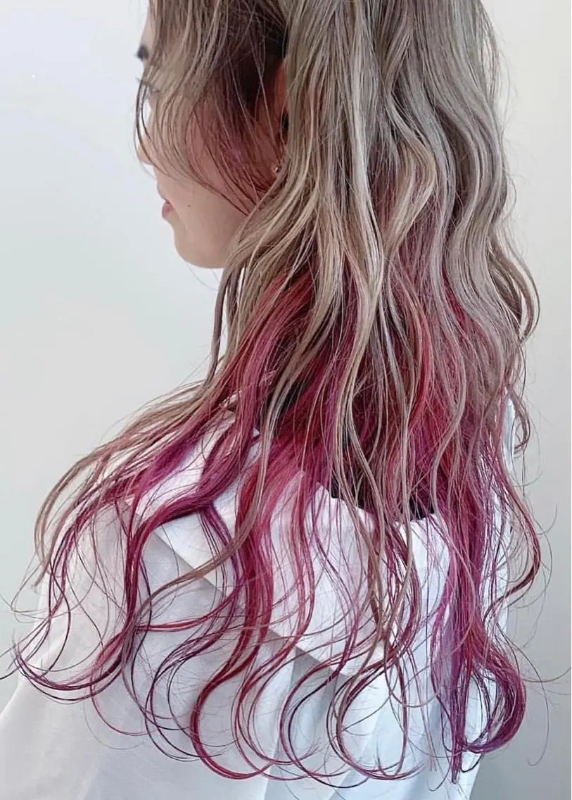 ロング カラー インナーカラー DEAN ISLA 海外風ヘアサロンのヘアスタイル