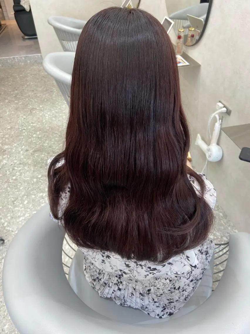 ロング カラー カット ヘアカラー トリートメント 新宿/韓国ヘア 中明度カラー/かやのヘアスタイル