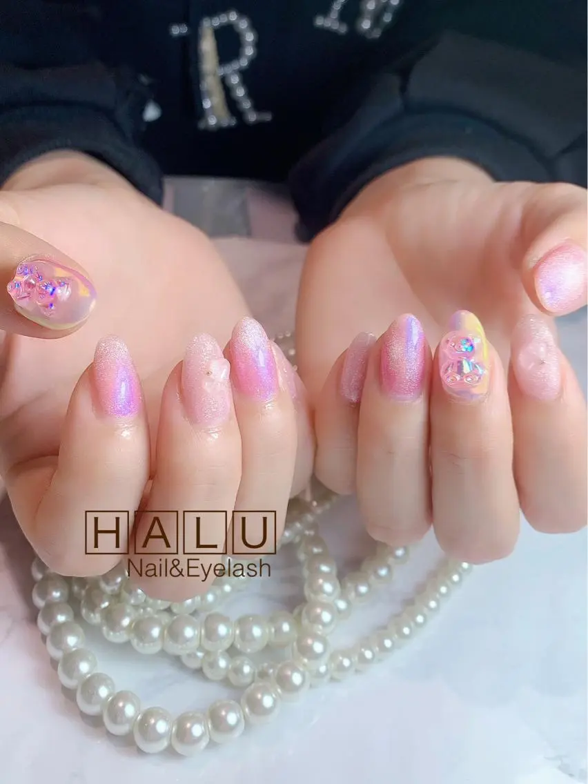 ネイル キラキラネイル ピンク HALU ハルのネイルデザイン