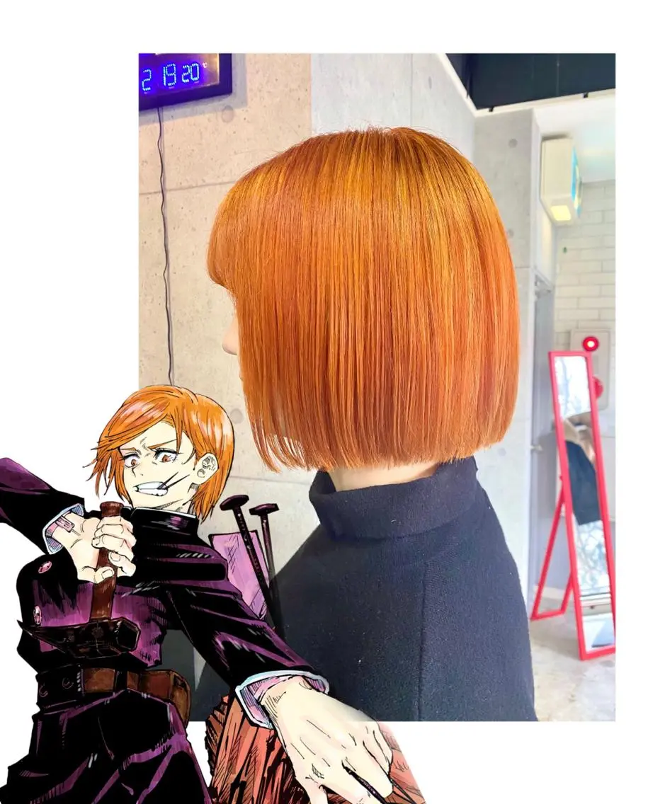 ショート カラー オレンジ ヘアカラー TSUNO🦖 派手髪/オタク美容師のヘアスタイル