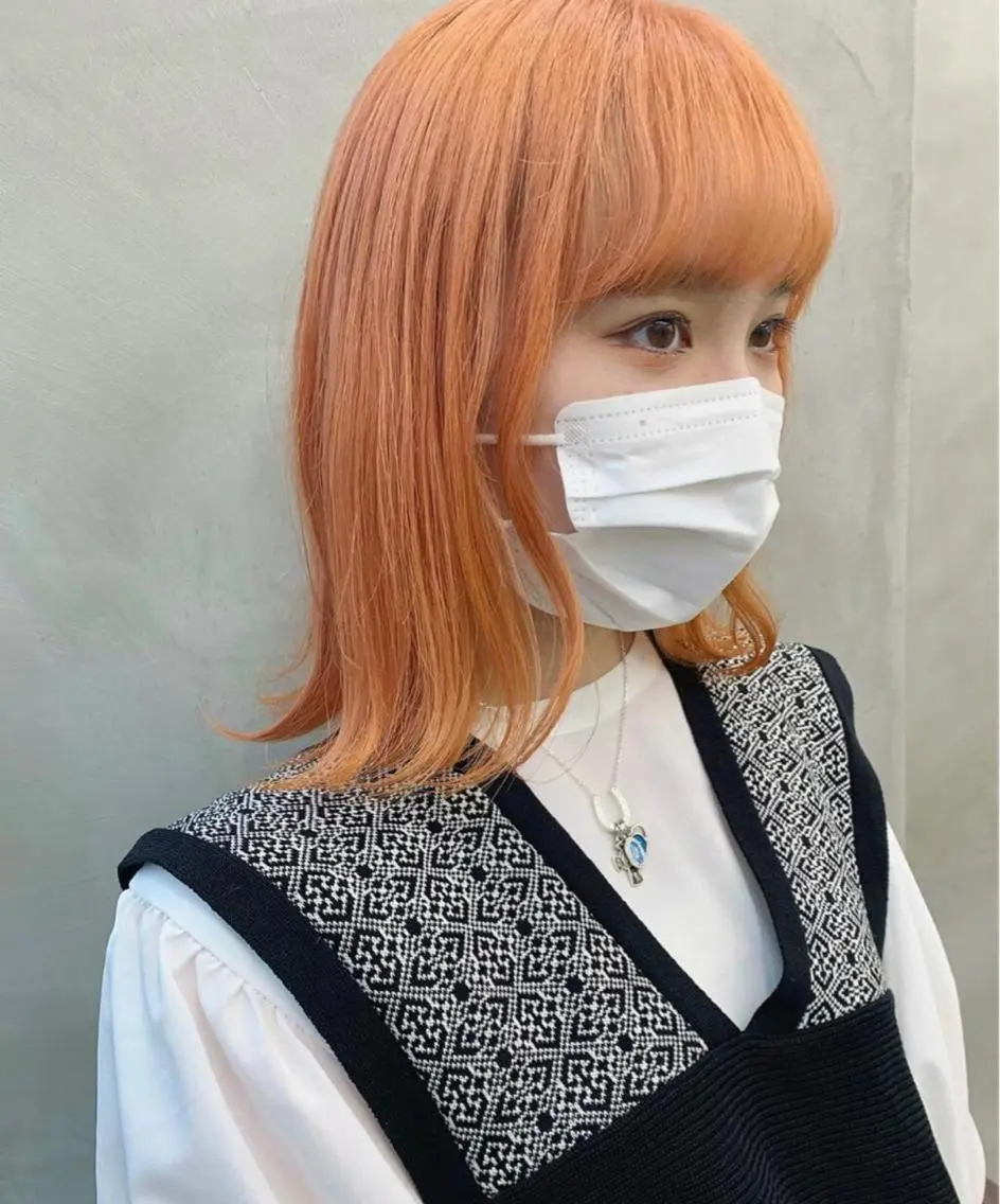 ミディアム カラー ミディアムパーマ バレイヤージュ ブリーチ ケアブリーチ デザインカラー スパイラルパーマ 🌐hina⭐️のヘアスタイル