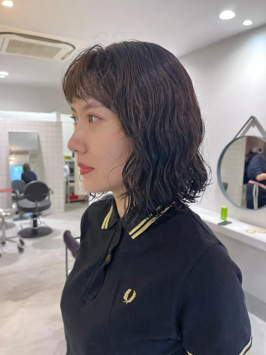 ミディアム パーマ カット パーマ トリートメント メンズショート 店長 清原佑太のヘアスタイル