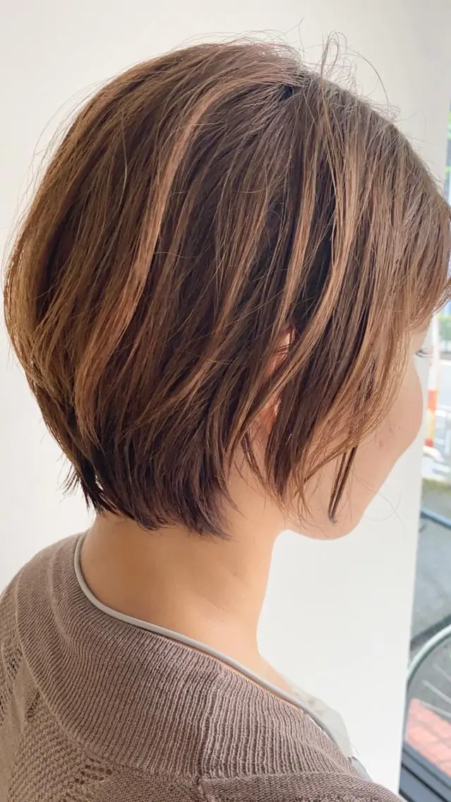 ショート ボブ ショートヘア カット パーマ ✨圧倒的満足度◎ 小顔美人ショート✨佃のヘアスタイル