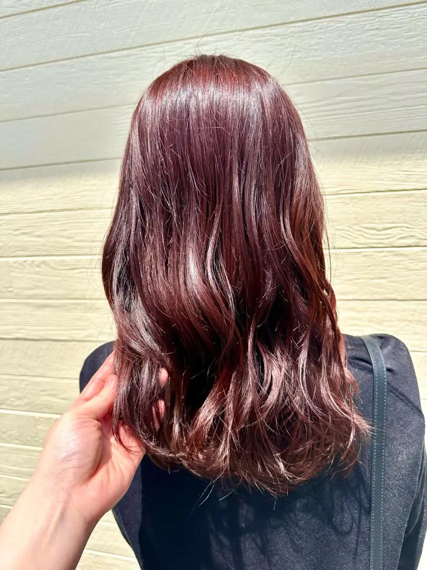 ロング カラー ブリーチ ブラウンカラー ラベンダーカラー ラベンダーピンク ブリーチなしカラー arl 豊田店のヘアスタイル