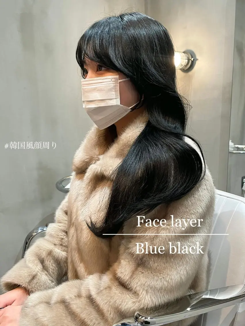 ロング 顔まわりレイヤー 顔周りカット 韓国風ヘア レイヤーカット LOMA🇰🇷 銀座クボタのヘアスタイル