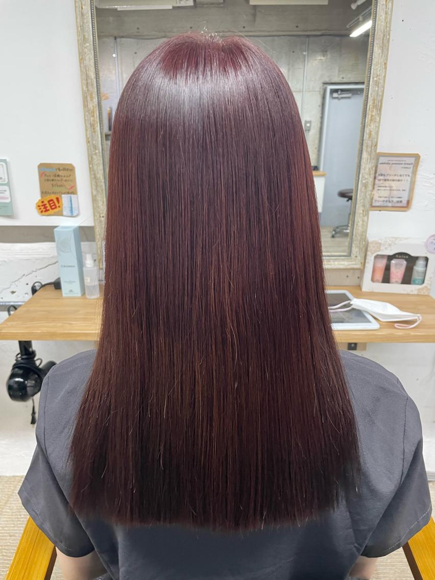 ロング カット 縮毛矯正 阿部 智子のヘアスタイル