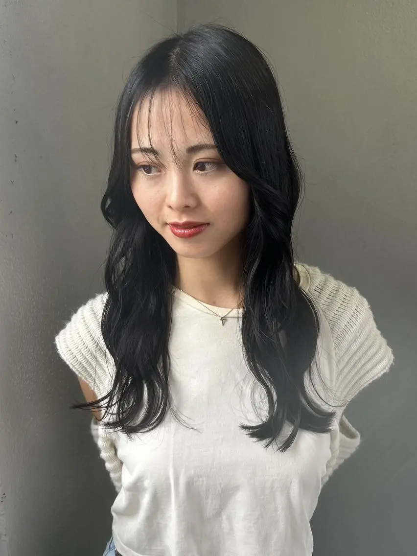 ロング カラー カット ヘアカラー トリートメント 🌼U24 ヘアデザインラボのヘアスタイル