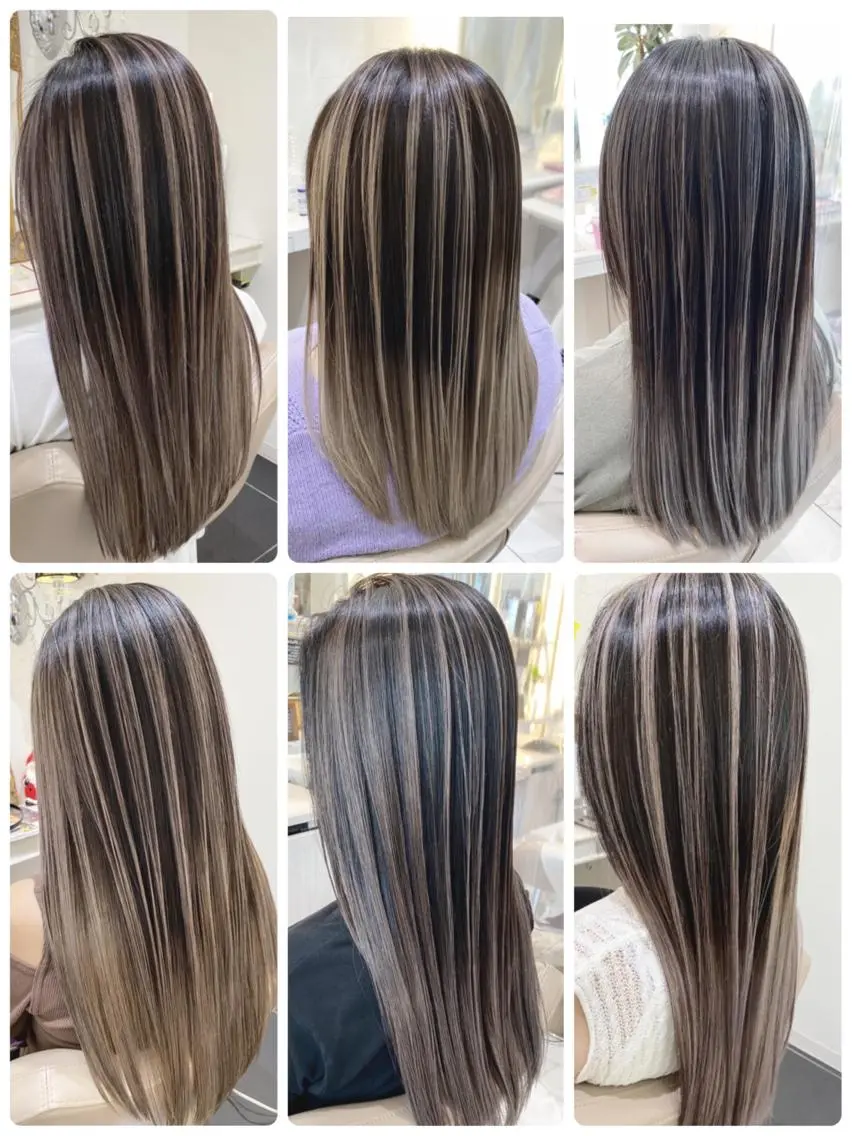 ロング カラー バレイヤージュ レイヤーカット ロング カット ヘアカラー トリートメント 山崎俊輔/髪質改善 /バレイヤージュのヘアスタイル