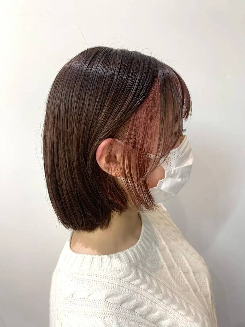 ショート カラー ヘアカラー トリートメント 🌷ラベンダーピンク 顔まわり🌷ねいろのヘアスタイル