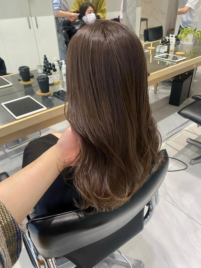 ロング ヘアカラー トリートメント ヘアセット 🎀韓国レイヤー 🇰🇷mireiのヘアスタイル
