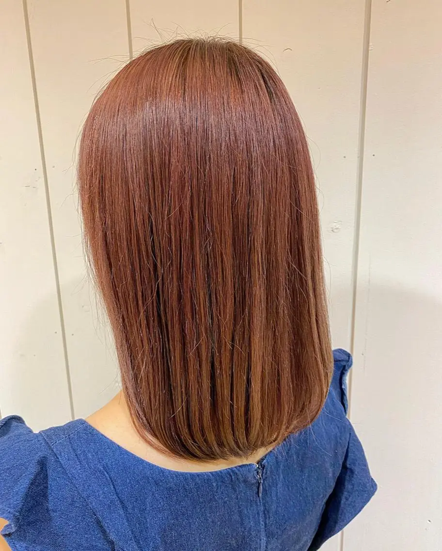 ミディアム ピンクブラウン 🫧顔周りカット 🫧樫村優香のヘアスタイル