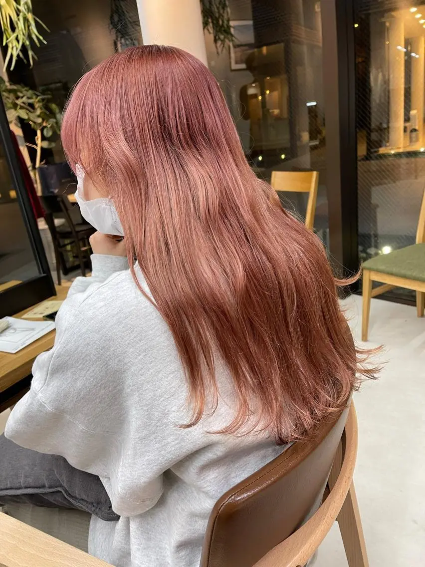 ロング カラー ブリーチ ピンクカラー 似合わせショート×透 明感/やじまたかしのヘアスタイル