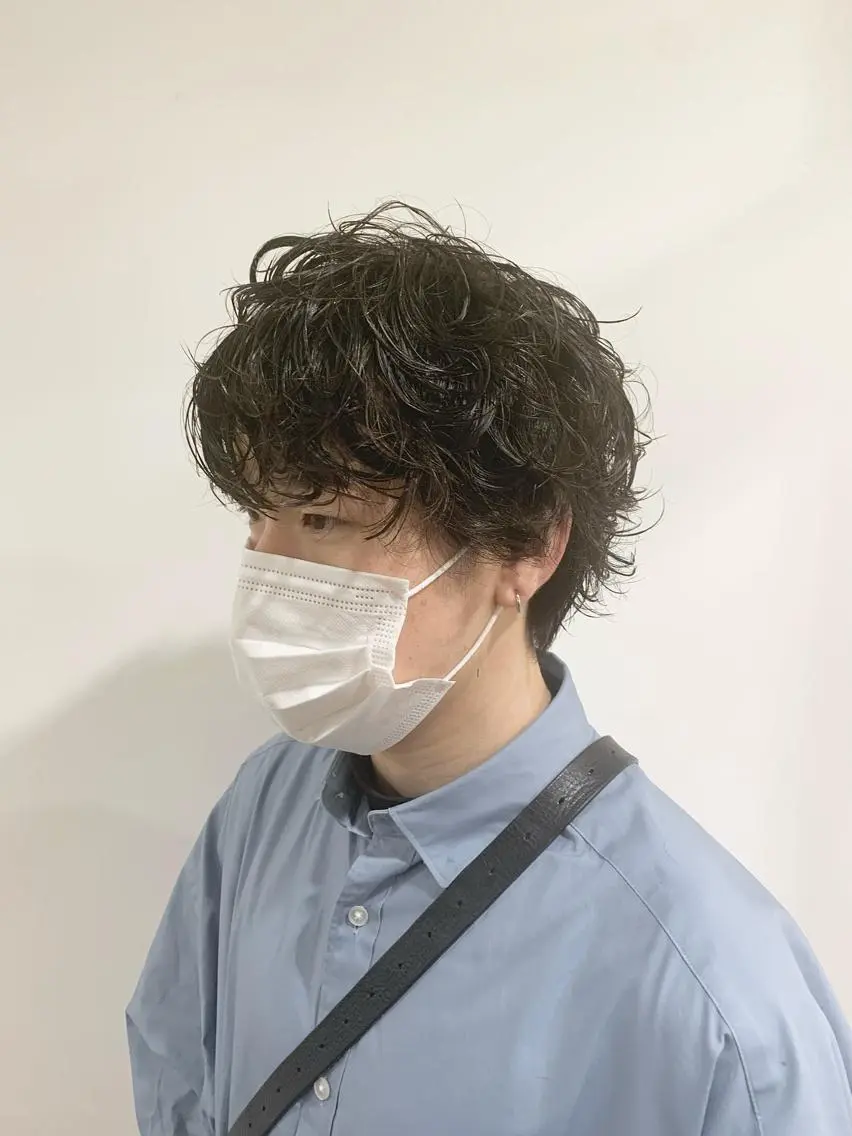 ミディアム パーマ メンズ 竹内 康浩のヘアスタイル