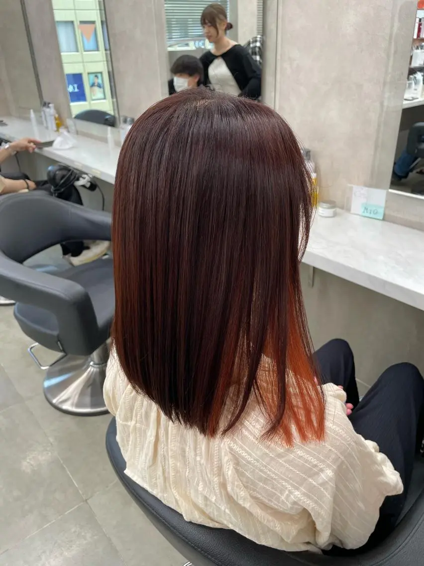 ミディアム ヘアカラー トリートメント ハイトーン 横浜💞ミオのヘアスタイル