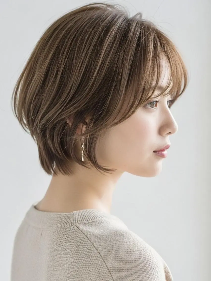 ショート カラー 藤田真凜/ボブ/ショ ート/艶カラー🩶のヘアスタイル