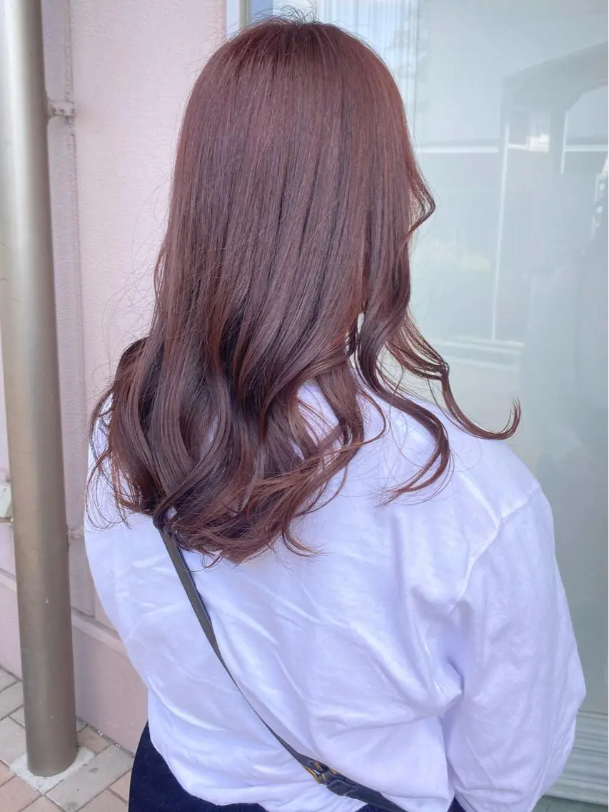 ロング カラー ブラウンカラー レッドカラー カット ヘアカラー 阿部 響香のヘアスタイル